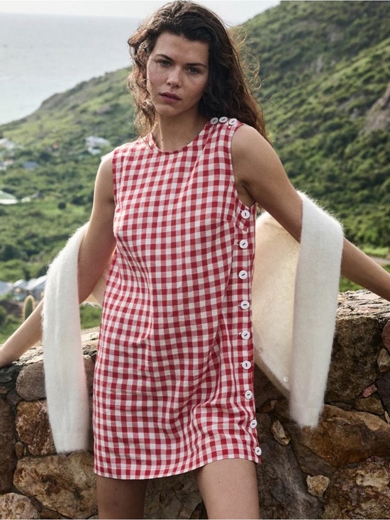 Doen Dresses & Skirts - Doen Red and White Gingham Mini Dress